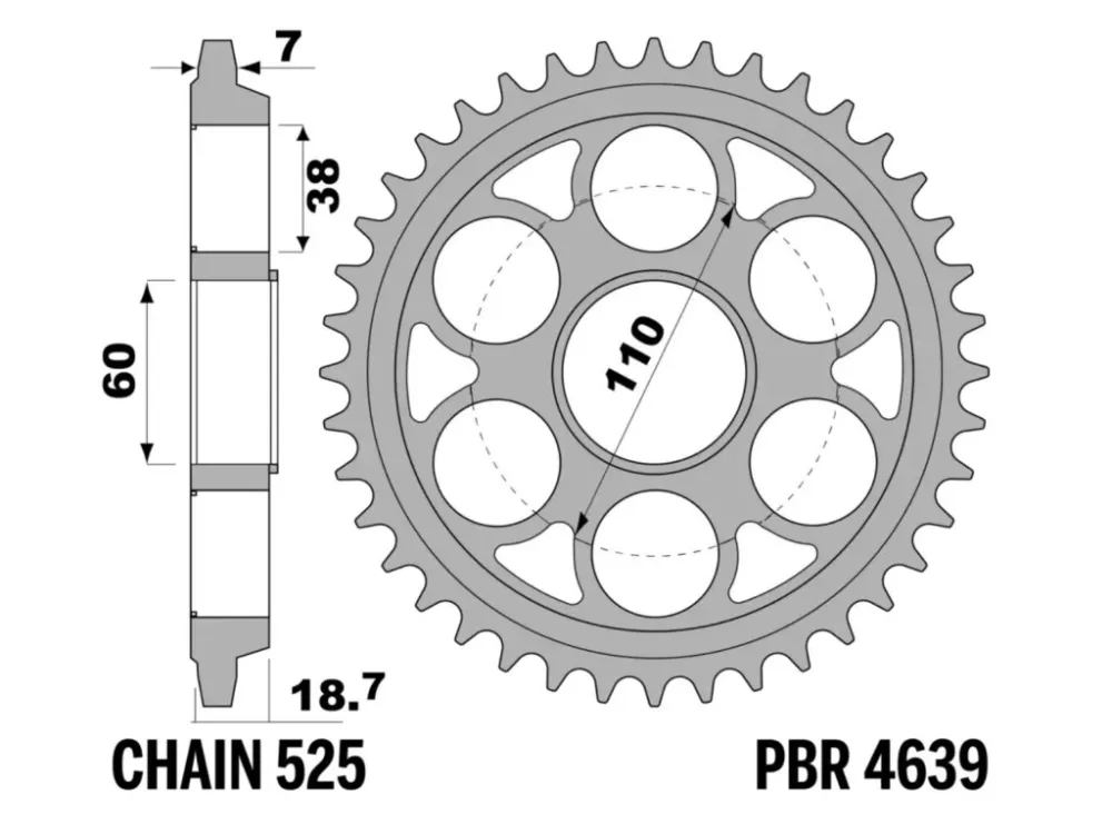 Víkendová Akce Rozeta ocelová temperovaná PBR Sprockets pro DUCATI Panigale 1199/ 1299/ V4S/ Streetfighter V4S/ Monster 1200 mod.525