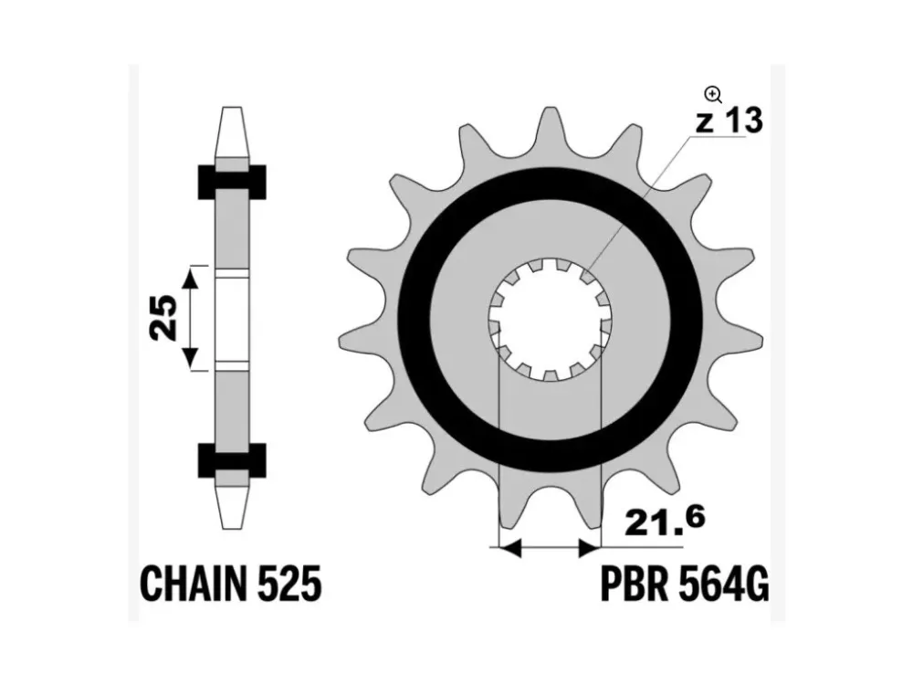 Sekundární tiché řetězové kolečko PBR Sprockets RSS pro CAGIVA/KAWASAKI/SUZUKI/TRIUMPH/YAMAHA/ 600/650/675/750/765/800/850/900/1000/1050 mod.525 Tovární Cena