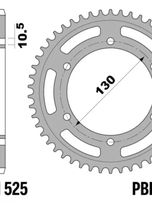 Rozeta ergalová PBR Sprockets pro SUZUKI GSX/ GSX-R/ V-STROM/ GSX-S/ KATANA 600/750/776/800/1000 YAMAHA YZF-R6/ YZF-R1/ MT-07/ MT-09/ MT-10/ TRACER/ NIKEN/ XSR/ 600/689/700/750/800/847/850/1000 mod. 525 Jen Po Omezenou Doba
