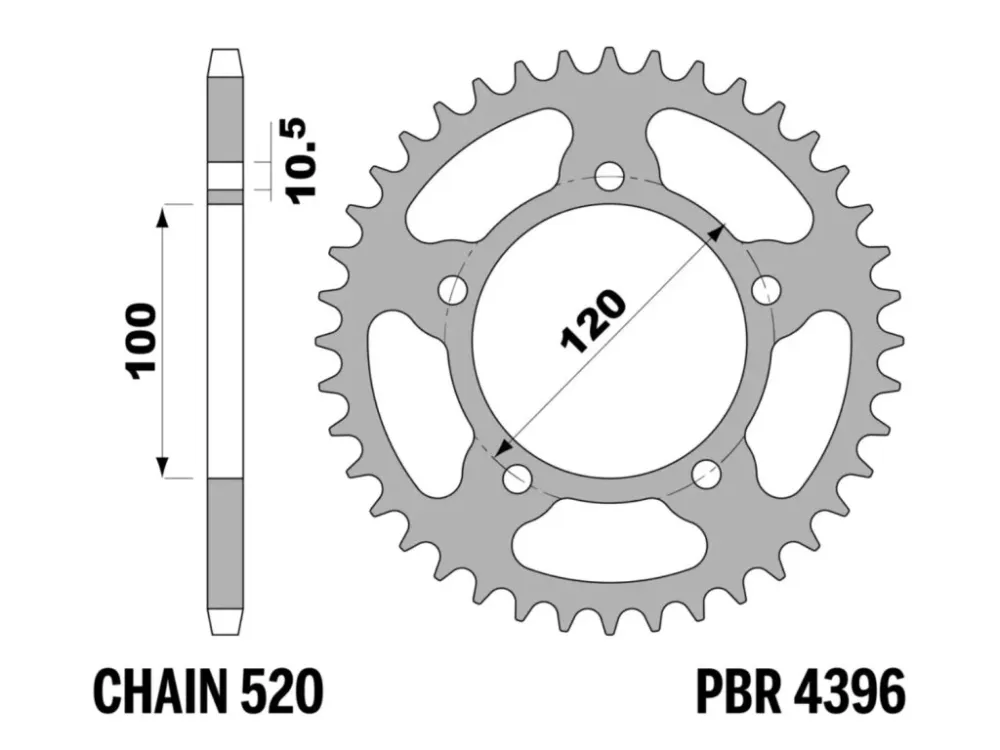 Ověřený Rozeta ocelová PBR Sprockets pro APRILIA RSV/ RSV4/ TUONO/ FALCO/ PEGASO/ SHIVER /BMW 650 X-MOTO/ DERBI 659 MULHACEN mod.520 RACING