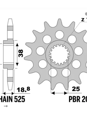 Sleva Sekundární řetězové kolečko PBR Sprockets pro Aprilia, BMW 1000 mod.525