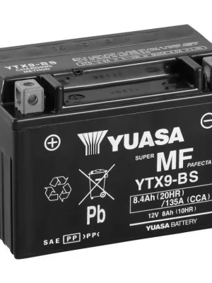 motobaterie 12V, YTX9, 8,4Ah, 135A, bezúdržbová MF AGM 152x87x107, YUASA originál (aktivov Hit Sezóny
