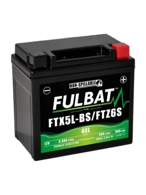 Rychlé Dodání Motobaterie FULBAT 12V 5Ah 90A GEL (YTX5L-BS / YTZ6S), 113x70x105 mm – aktivovaná