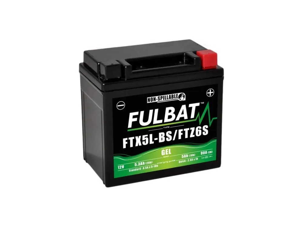 Rychlé Dodání Motobaterie FULBAT 12V 5Ah 90A GEL (YTX5L-BS / YTZ6S), 113x70x105 mm – aktivovaná