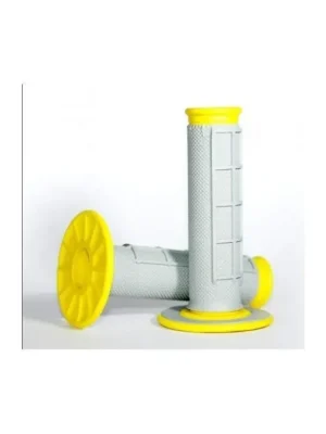 Zlevněný RENTHAL gripy MX DUAL COMPOUND DIAMONT YELLOW WAFF, dvoudílné, barva šedá/žlutá