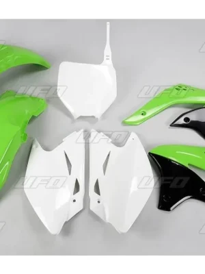 UFO kompletní plasty KAWASAKI KXF 450 07, barva OEM (zelená/bílá) Akční Nabídka