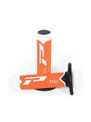PROGRIP gripy PG788 OFF ROAD (22+25mm, délka 115mm) barva bílá/oranžováfluo/ černá (trojdí Levný
