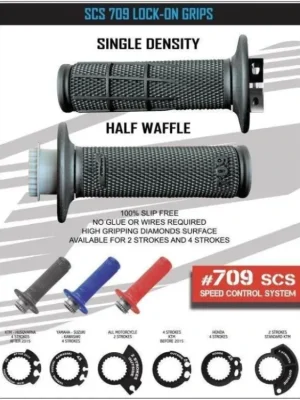 PROGRIP gripy PG709 OFF ROAD se zámkem SCS LOCK ON + 6 adaptérů plynu (22+25mm) barva čern Kup Teď