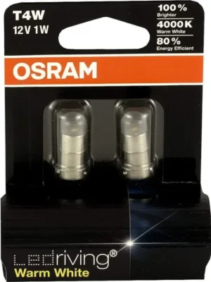 Ihned K Objednání OSRAM žárovka LED RIVING WARM WHITE 4000K 1W 12V BA9S T4W (sada 2 ks)