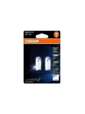 Nejprodávanější OSRAM žárovka LED RIVING COOL WHITE 6000K 1W 12V W2.1x9.5D W5W (sada 2 ks)