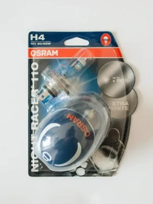 Zlevněný OSRAM žárovka H4 60/55W 12V NIGHT RACER (+110% BLISTER dvojitý s přilbou)