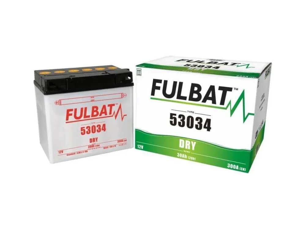 Poslední Šance motobaterie Fulbat, 53034, 30Ah, 300A, levá, konvenční 186x130x171, (vč. balení elektrolyt