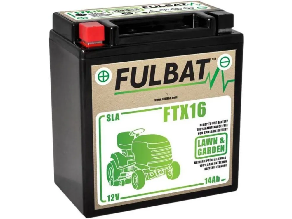 Finální Výprodej motobaterie Fulbat, FTX16 SLA (Husquarna), 14Ah, levá, bezúdržbová MF AGM, 150x87x161, (ak
