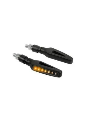 Sekvenční LED blinkry GLORY-SQ black, 12V černé blinkry na motorku Doprava Zdarma