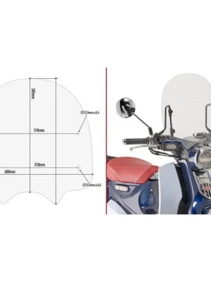 Kappa 1168AK přední plexi, čiré 38,5 x 40 cm (VxŠ) HONDA Super Cub C125 (18-25) Must-Have