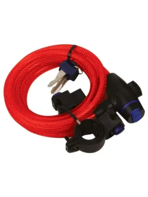 Cable lock - Oxford kabelový zámek na motorku, délka 1,8 m, červený Ověřený