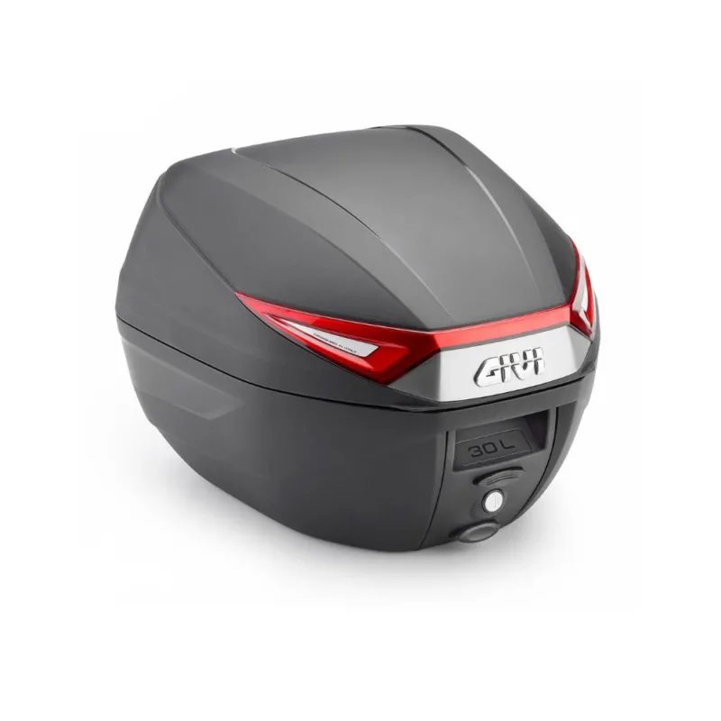 Nová Kolekce C30N kufr GIVI černý, červené odrazky (Monolock s vlastní plotnou), objem 30 ltr.