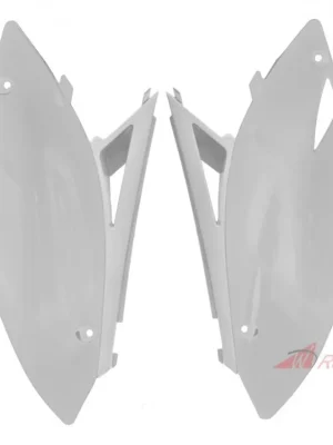 Cenově Výhodný boční číslové tabulky (Kawasaki KX 250 F 09-12, KX 450 F 09-11), RTECH (bílé, pár)- 5A