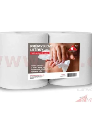 Oblíbený Průmyslové dvouvrstvé utěrky (dvě role) 500 útržků - bílé (sada 2 ks)- 5A