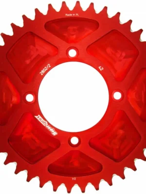 Značkový Hliníková řetězová rozeta SUPERSPROX RAL-2802/2:42-RED červená 42 zubů, 520
