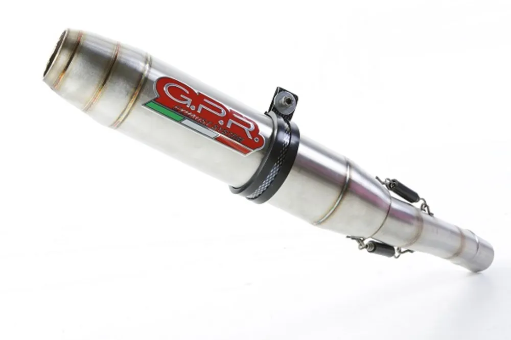 Akce Koncovka výfuku Slip-on GPR DEEPTONE T.86.E4.DE Broušená nerezová ocel zahrnuje spojovací svod a odnímatelný dB killer