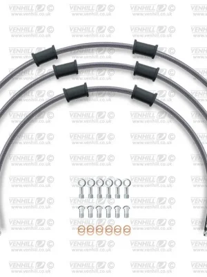 Nejlepší Volba STANDARD Hadice přední brzdy sada Venhill POWERHOSEPLUS BMW-7002F (3 hadice v sadě) Průhledné hadice, chromové koncovky