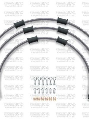 Akční Nabídka STANDARD Hadice přední brzdy sada Venhill POWERHOSEPLUS KAW-6006FS (3 hadice v sadě) Průhledné hadice, nerezové koncovky