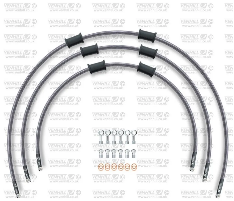 STANDARD Hadice přední brzdy sada Venhill POWERHOSEPLUS SUZ-7008F (3 hadice v sadě) Průhledné hadice, chromové koncovky Vrácení Zdarma
