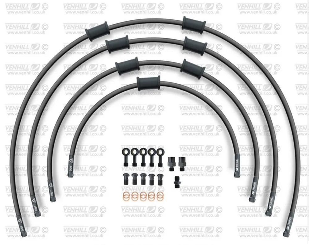 Top Prodej STANDARD Hadice přední brzdy sada Venhill POWERHOSEPLUS BMW-11001FB-BK (4 hadice v sadě) černé hadice, černé koncovky