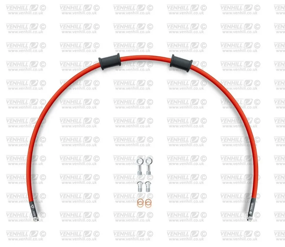Hadice zadní brzdy Venhill POWERHOSEPLUS KAW-11004RS-RD (1 hadice v sadě) červené hadice, nerezové koncovky Časově Omezené