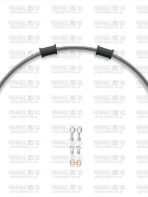 Akce VENHILL hadice přední brzdy sada Venhill POWERHOSEPLUS YAM-6011F (1 hadice v sadě) Průhledné hadice, chromové koncovky