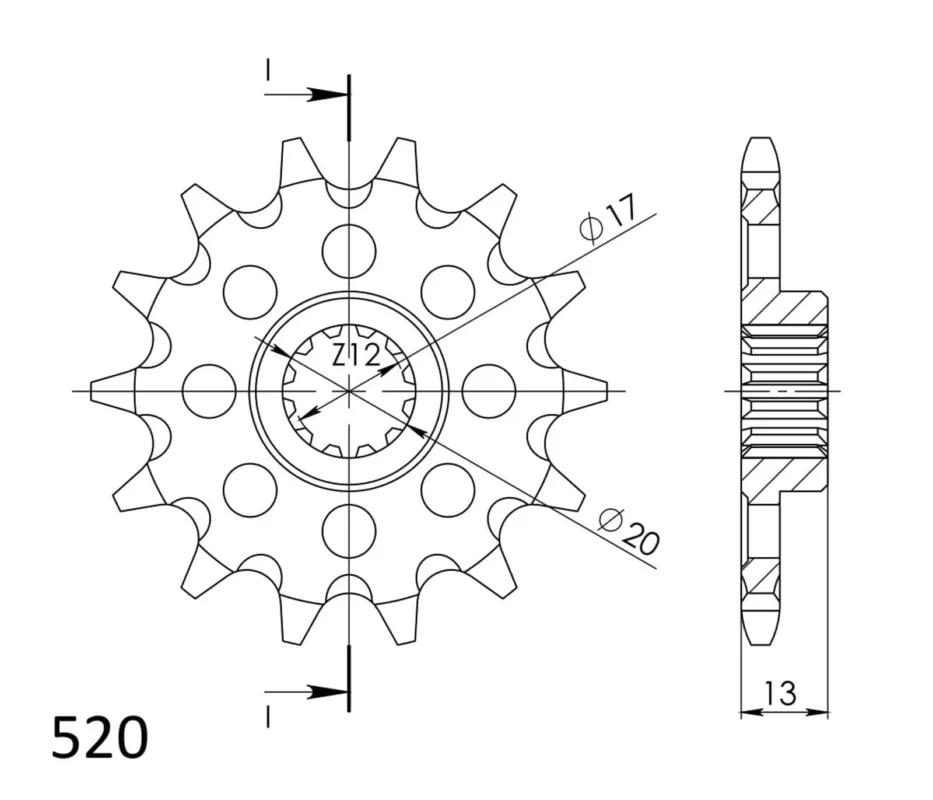 Řetězové kolečko SUPERSPROX CST-125:14 14 zubů, 520 Cenově Výhodný
