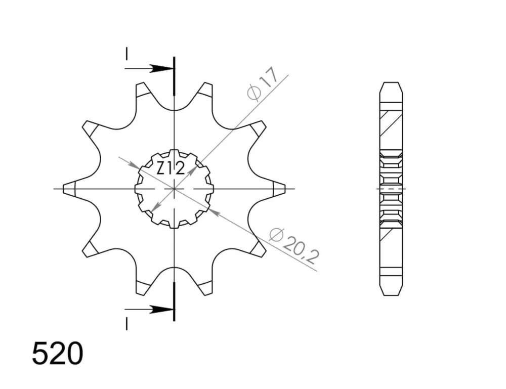 Řetězové kolečko SUPERSPROX CST-1-445:9 9 zubů, 520 Horká Nabídka