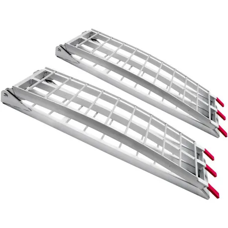 Cenový Hit Nájezdová rampa - skládací - hliníková široká, Q-TECH (max. nosnost 600 kg, 1 pár)