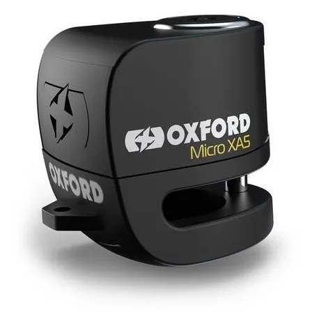 Akce Zámek kotoučové brzdy Micro XA5, OXFORD (integrovaný alarm, černý, průměr čepu 5,5 mm)