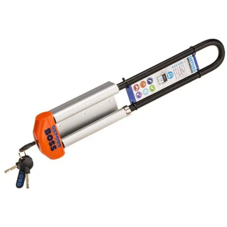 Zámek na sněžné skútry SNOWBOSS SSF, OXFORD (oranžová, sada vč. držáku na zámek, průměr čepu 15 mm, pro š. pásu do 400 mm) Cenová Bomba