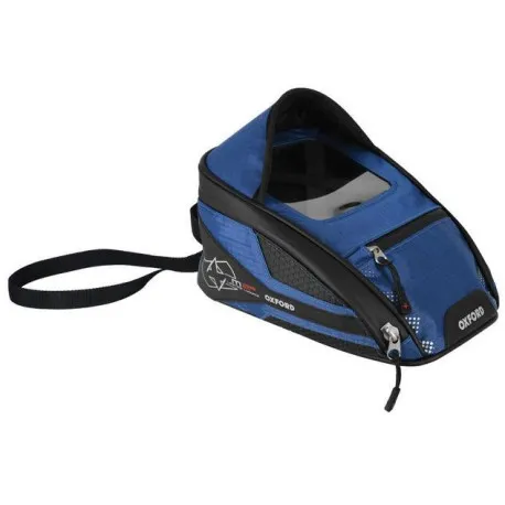 Must-Have Tankbag na motocykl M2R, OXFORD (černý/modrý, s magnetickou základnou, objem 2 l)