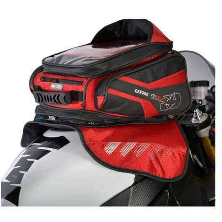 Tankbag na motocykl M30R, OXFORD (černý/červený, s magnetickou základnou, objem 30 l) Časově Omezené