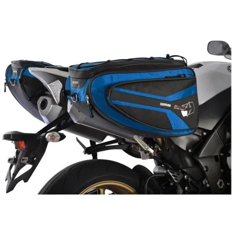 Boční brašny na motocykl P50R, OXFORD (černé/modré, objem 50 l, pár) Odeslání Ihned