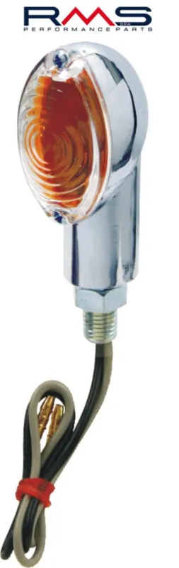 Zlevněný Blinkr RMS 246480120 chromový vzhled, průhledné sklo Homologace