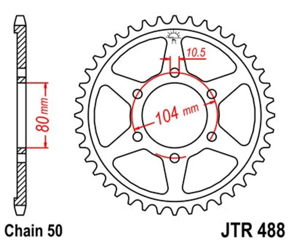Pouze Dnes Řetězová rozeta JT JTR 488-40 40 zubů, 530