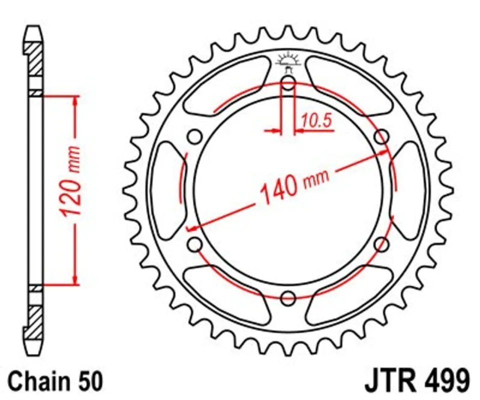 Nejlepší Volba Řetězová rozeta JT JTR 499-43 43 zubů, 530