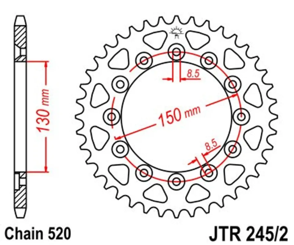 Řetězová rozeta JT JTR 245/2-40 40 zubů, 520 Jen Po Omezenou Doba