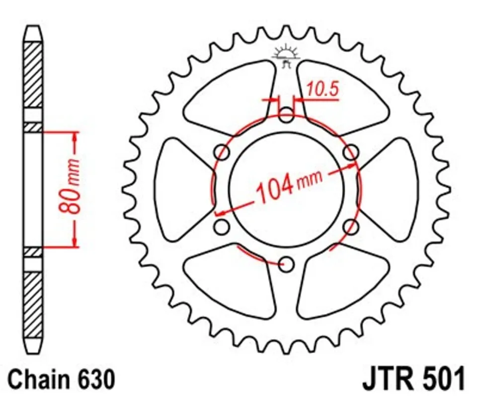 Expresní Doručení Řetězová rozeta JT JTR 501-33 33 zubů, 630
