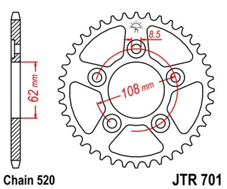Řetězová rozeta JT JTR 701-41 41 zubů, 520 Cenový Hit