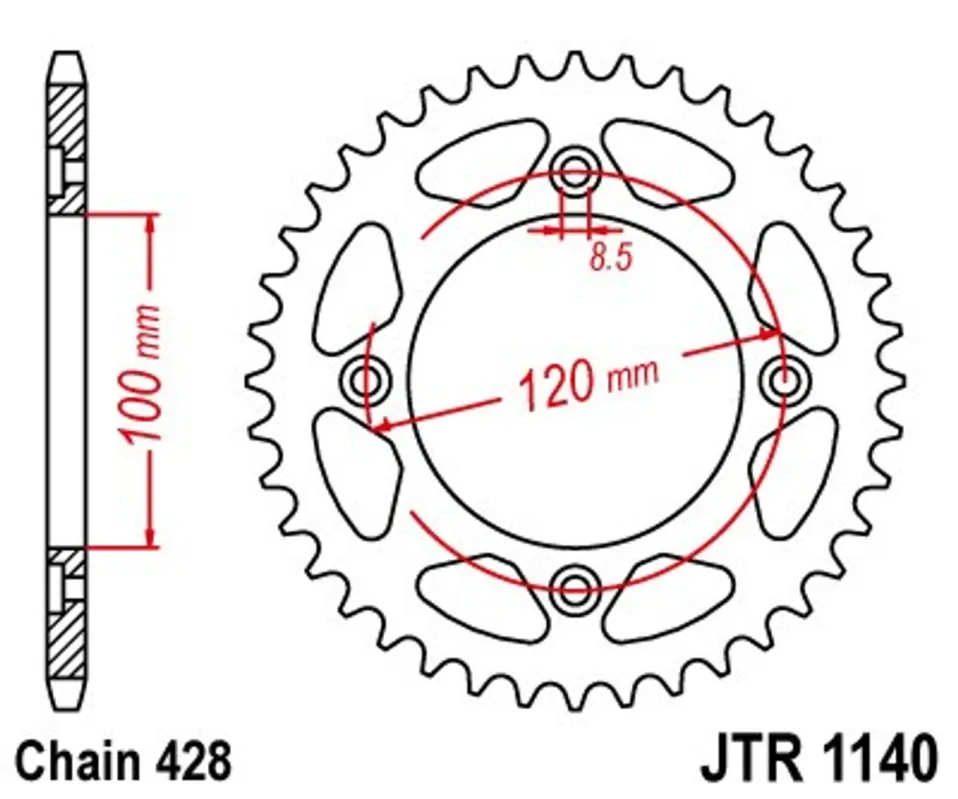 Výprodej Řetězová rozeta JT JTR 1140-56 56 zubů, 428