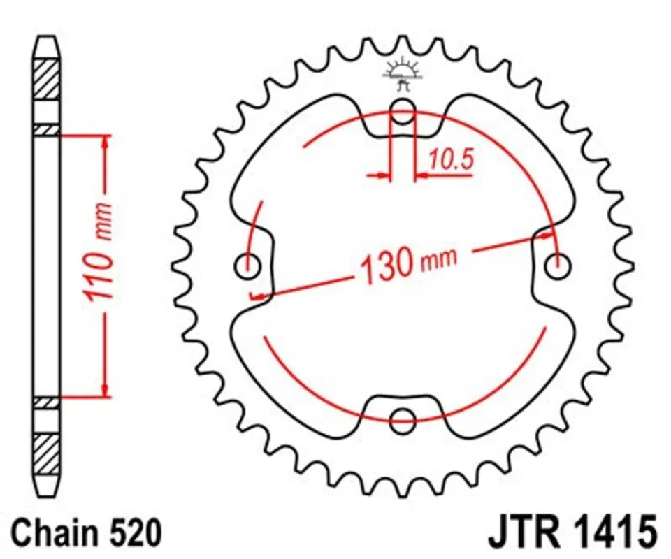 Originální Řetězová rozeta JT JTR 1415-40 40 zubů, 520