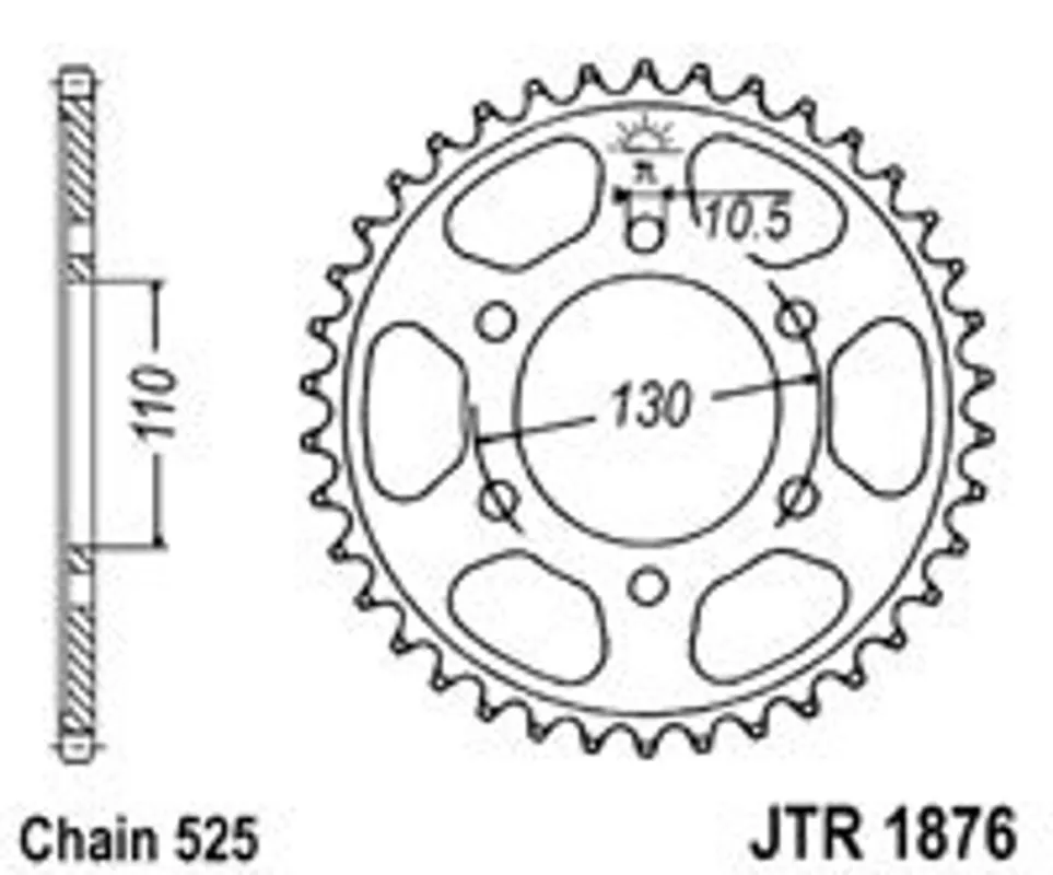 Řetězová rozeta JT JTR 1876-44 44 zubů, 525 Časově Omezené