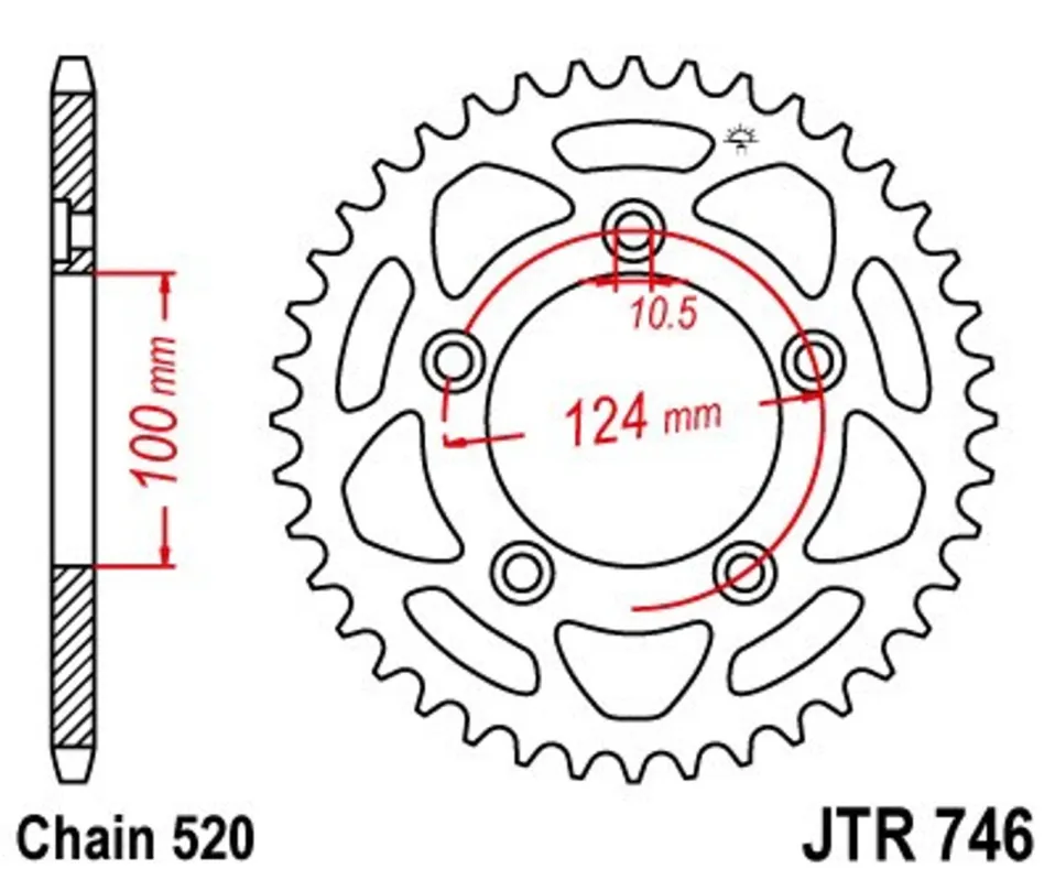 Expresní Doručení Řetězová rozeta JT JTR 746-48 48 zubů, 520