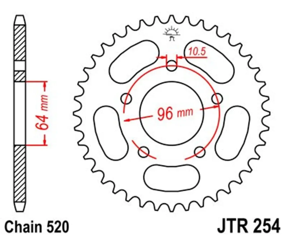 Výprodej Řetězová rozeta JT JTR 254-37 37 zubů, 520